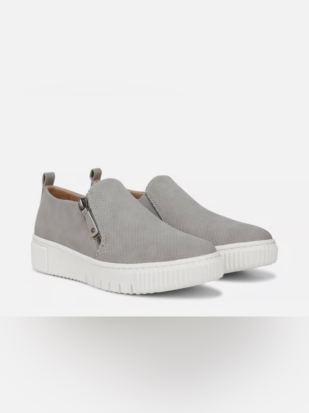 NEW SOUL Naturalizer TURNER SLIP ON SNEAKER Light Gray Sz 8W